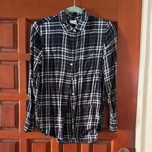 GAP Men's Black and White Checkered Shirt